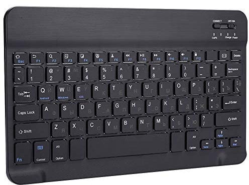 Wireless Russian Keyboard, Portable Ultra-slim BT 80-keys Multimedia Ergonomic Keyboard for Mobile Phone Desktop Tablet PC