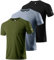 3er Pack Sport Tshirts Herren Funktionsshirt Laufshirt Kurzarm T-Shirt Schnelltrocknend Atmungsaktiv Sportshirt Sommer Fitness Shirt Trainingsshirt sportbekleidung für Herren Black/Gray/Green-3P09-2XL