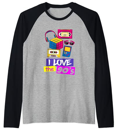 90er Jahre Retro Motto 90's T-Shirt Raglan