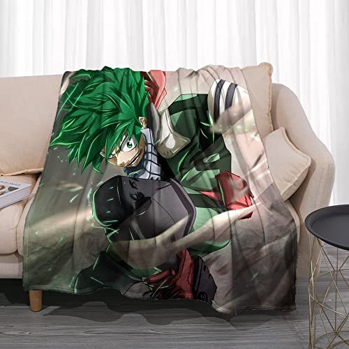 My Hero Academia Flanelldecke, Anime, ultraweiches Fleece, Überwurf, Mikrofaser, gemütlich, warm, für Winterbettwäsche, Sofa, Bett, Couch, Heimdekoration