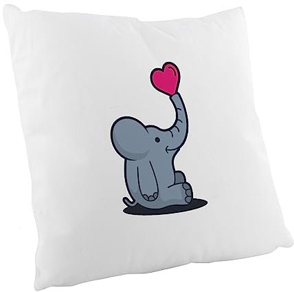 Crealuxe Elefant Zierkissen, Sofakissen, bedrucktes Kissen, Baumwollkissen