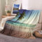 Blanket Throw, Wohndecke Cashmere Feeling Flanell Braun Blau Grün Kuscheldecke Strand-Seebaum Flanelldecke 130x150CM Sofa Bett Geschenk