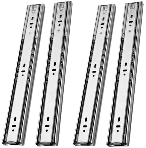 anchak 500 mm Rostfreier Stahl schubladenschienen vollauszug softclose auszugsschienen mit selbsteinzug u. Dämpfung schubladenführung 45kg Ladekapazität 2 paar (4 Stück)