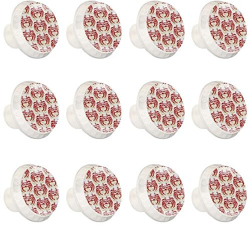 Paquete de 12 pomos para cajones, para muebles decorativos de cocina, armario, puerta, pintura especial de cangrejo