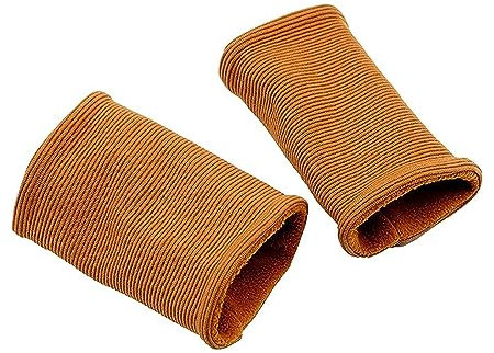 Pulswärmer (Armstulpen), aus Rippen-Jersey und Baumwollfleece, Nähwerkstatt Marke Britta Meier (Cognac)