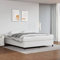 ZEYUAN Boxspringbett mit Matratze Weiß 160x200 cm Kunstleder, Bett, Bettrahmen, Gästebett, Bed Frame, Jugendbett, Jugendzimmer Komplett Set