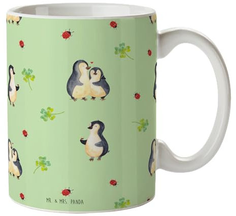 Mr. & Mrs. Panda Tasse Pinguin Marienkäfer - Geschenk, kleine Wunder, Teetasse, Kaffeebecher, Wunder, Kaffeetasse, Cappuccino Tassen, Kaffeetassen,