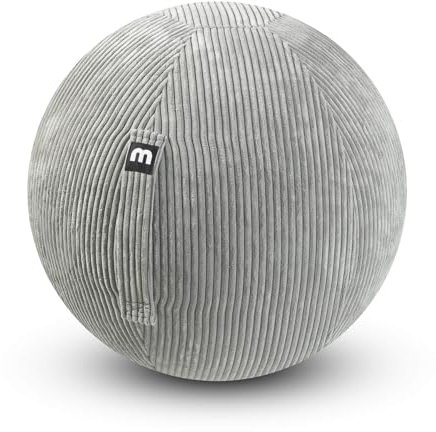 mokebo Stoff Sitzball Büro ergonomisch 'Der Sportliche', Sitzball mit Pumpe oder Pezziball mit Stoff- oder Cordbezug, 65cm Breite, ergonomische Bürostuhl Alternative für Zuhause & Büro