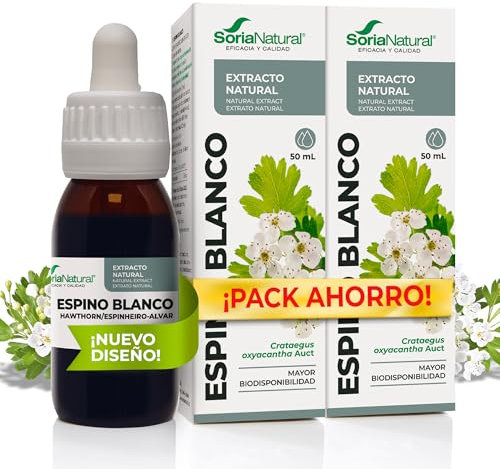 Soria Natural Extracto de Espino Blanco - Cuida tu Sistema Cardiovascular, Apoya la Circulación Sanguínea - Extracto Natural Hierbas - Botella con 50ml - PACK 2 (2)