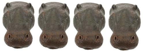 Amosfun 4 Stück Nilpferd-Statue Teichdekoration Hippo-gartenstatue Nilpferdkopfdekoration Nilpferd-Figur Schwimmende Teichverzierung Nilpferd-Kopfschmuck Nilpferd-skulptur Kunstharz