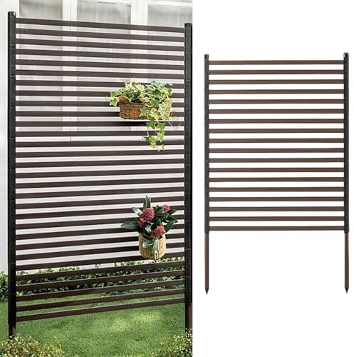 4ft x 6ft Outdoor Freestanding Fence Panels for Patio Garden Decorative Steel Pickets and Slats Ideal for Backyard Privacy