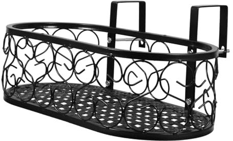INOOMP Balcony Railing Hanging Flower Pot Rack Eleganter Metall-blumenregal Für Außenbereich Für Balkone Und Terrassen Stabil Und Dekorativ
