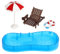 Gatuida 1 Juego Modelo de Piscina pequeño Muebles en Miniatura inflables casa de muñecas Mini Piscina Escala Accesorios en Miniatura Accesorios para Piscinas en Miniatura el plastico