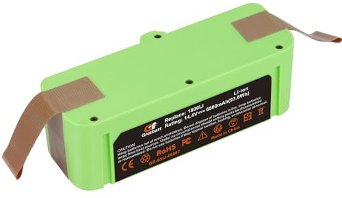 14.4V 6.5Ah Batteria sostitutiva agli ioni di litio da per Roomba | 980,981,985,960,968,966,965,900, 880,896,895,890,891,800, 690,695,680,676,675,650,630,615,606