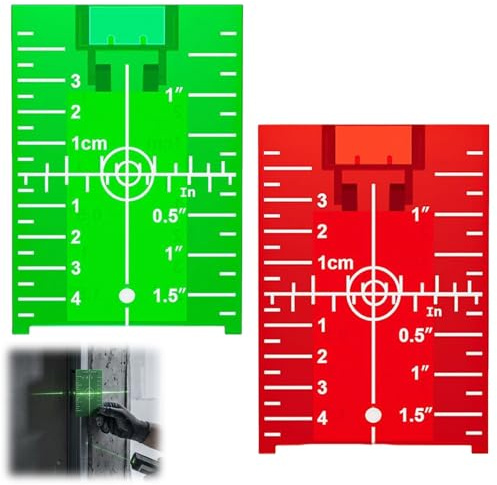 2 Dianas Láser para Receptor Rojo y Verde, Paneles Magnéticos de Plástico ABS con Escala cm/pulgada, Accesorios para Nivel Láser Colimación Cruzado Rotativo