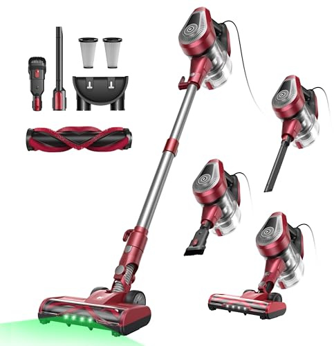 Vexilar C8 Aspiradora con Cable 60KPa/600W, Aspiradora con 7 Metros de Cable, Fácil Guarda, Ligero, 1,5L Depósito de Polvo, Multiusos Aspirador Vertical, Aspirador para Suelos/Alfombras/Pelos/Coche