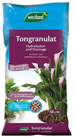 Westland Tongranulat, 45 l – Pflanzgranulat ideal für Hydrokultur, Drainage Substrat ohne chemische Zusätze, für Innen- und Außenbereich, Braun
