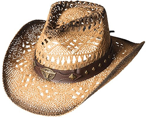 Strohhut Westernhut Cowboyhut Outdoorhut Countryhut Stars & Stripes »SUNSET« (M)
