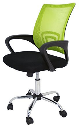 La Silla Española Ribadeo Silla de Oficina sin Reposacabezas, Poliéster y Rejilla, verde, 53.5x57x98 cm