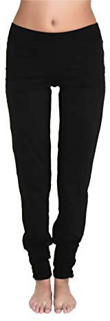 Leela Cotton Damen Yogahose Hose Bio-Baumwolle Freizeithose Sporthose Pilates (L, schwarz)