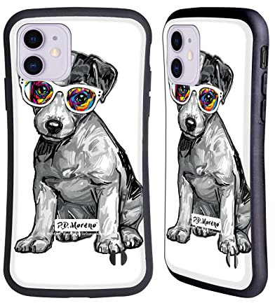 Head Case Designs Offiziell Offizielle P.D. Moreno Jack Russell Schwarze Und Weisse Hunde Hybride Handyhülle Hülle Huelle kompatibel mit Apple iPhone 11