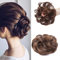 Silk-co Haarteil mit Gummiband, Dutt mit Haaren Gewellt Weich Dutt Haarteil mit Gummiband 35 g, Gelockt Haarverdickung Hair Extensions Messy Bun Hochsteckfrisuren Mittelbraun & Dunkelblond