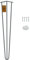 Moria Hairpin Leg 1 Stück | Möbelfüße, Tischbeine von 10 bis 80 cm | für Schrank, Hocker, Nachttisch, Couchtisch | Tischfüße mit Bodenschoner und Schrauben | 80 cm - 3 Streben (Metall, Grau)