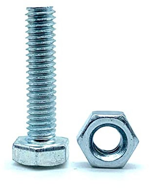 DOJA Barcelona | Tornillos con Tuerca | 40 Tornillos Hexagonales con 40 Tuercas | M6x60mm | en Acero Galvanizado | Tornillos y Tuercas, Tornillo Roscado y Tuerca, Pernos Con Tuerca, Cabeza Hexagonal