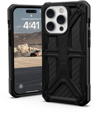 URBAN ARMOR GEAR UAG Designed for iPhone 14 Pro Case Carbon Fiber 6.1 Monarch Rugged Premium Protective Cover Lightweight Slim Shockproof Dropproof Compatible with Wireless Charging