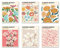 EXQULEG 6Pcs Premium Poster Set ohne Rahmen, Stilvolles Blumen Bilder Set Vintage Poster Moderne Wandbilder für Wohnzimmer und Schlafzimmer Wanddeko