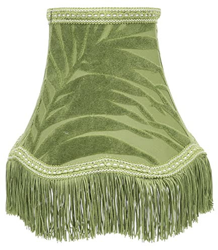 Kichvoe Lampenschirme Mit Fransen Lampenschirme für Tischlampen Kleine Lampenschirme Grüner Tonnenförmiger Stofflampenschirm für Tischlampe Stehleuchte Kleine Lampenschirme