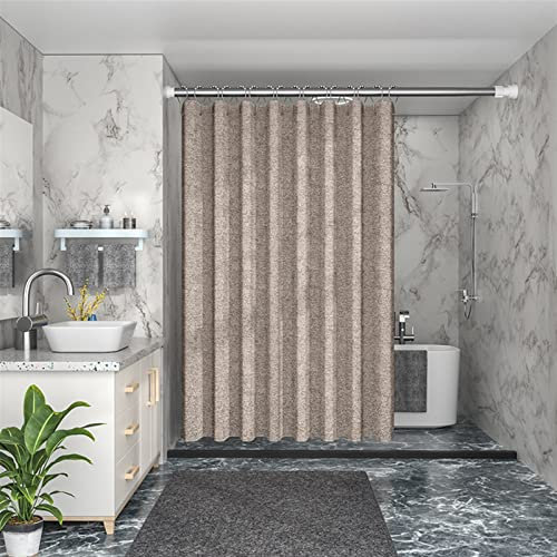 Lifup Rideau de Douche Tissu Lavable Anti Moisissure, Rideaux Baignoire Lavable en Machine, Rideaux de Douche Imperméable Marron 120x200cm