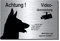 Schäferhund-Videoüberwachung-Hund-Schild-Hundeschild-150 x 100 x 3 mm-Aluminium Edelstahloptik-Hunde-Tierschild-Warnschild-Hinweisschild (silber 1905-116 mit Klebepads)