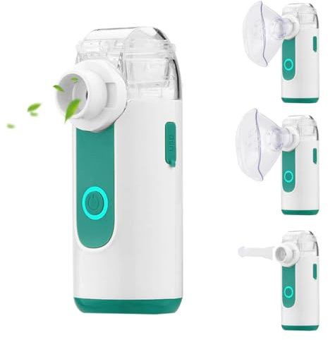 Inhaliergerät für Erwachsene und Kinder, Inhalator Baby Tragbar Vernebler Mesh Nebuliser mit Maske und Mundstück, Very Quiet Inhaler Nebuliser with Mouthpiece and Mask