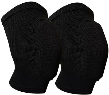 Yoezuo 1 Paio Ginocchiere, Ginocchiera Sportiva, Ginocchiere Elastiche Unisex, Ginocchiere con Spessa Spugna Antiscivolo per Danza, Calcio, Pallavolo, Basket, Calcio, Pallavolo, Yoga (Nero, M)