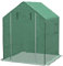Outsunny Copertura per Serra da Giardino con Porta a Cerniera e Finestre, Telo di Ricambio in PE con Porta Avvolgibile, 140x143x190cm, Verde