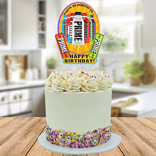 Prime Drink Bottle Fizzy Energy Large 6 Wide Happy Birthday Cake Topper Stand Up Card Decoration For Party Cakes Decor