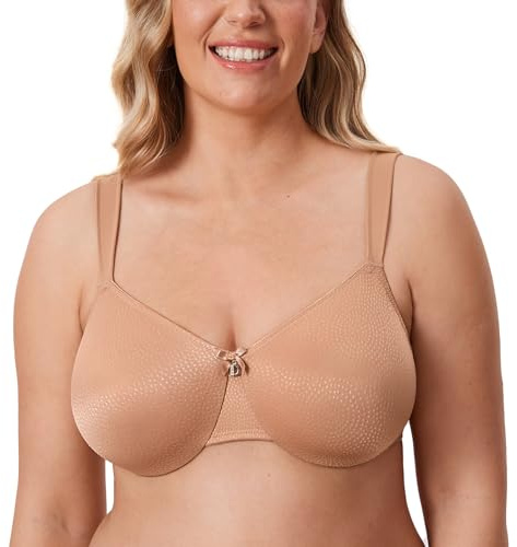 Delimira Women's Minimiser Bra Full Coverage Smooth Support Underwired Bras Minimizer Bra Barely Buff 38F