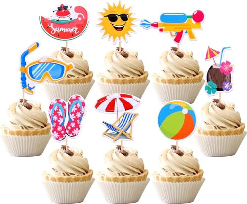 SHANKAM Cupcake Topper, 24er Set, Tortendeko Geburtstag, Kuchen Deko, Happy Birthday, Kindergeburtstag