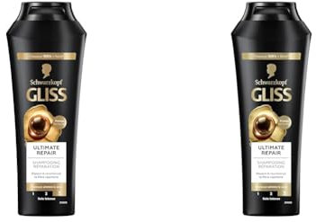 Schwarzkopf - Gliss - Shampoing Ultimate Repair - Cheveux secs/très abîmés - 89% d'ingrédients d'origine naturelle - Flacon de 250ml (Lot de 2)