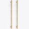RZDEAL 2pcs Solid Brass Gold Cabinet Pulls, 12-3/5Inch Hole Centers for Kitchen Cupboard Handles Modern Drawer Dresser Pulls Bathroom Brushed Brass Cabinet Pulls Wardrobe Door Handles