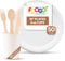 FOOGO Green 250pcs Disposable Sugarcane Fibre Strong Paper Plates, Paper Cups and Wooden Cutlery Set, FSC® Certified, 50x Large Round Plates, 50x Cups, 50x Forks, 50x Knives, 50x Spoons, Eco
