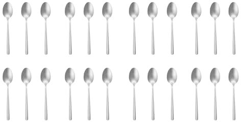 Russell Hobbs COMBO-9374 Teaspoon Set of 24 – Vienna Stainless Steel Coffee Spoons Cutlery Set, Mirror Polish Finish Flatware, Tea Spoon Tableware for Home, Restaurant, Office, Kitchen, Dishwasher