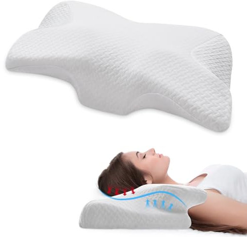 KTMOUW Nackenkissen Kopfkissen Memory Foam Kissen Ergonomisches Orthopädisches Kissen mit Abnehmbarem Bezug Nackenstützkissen Schlafkissen Seitenschläferkissen für Verschiedene Schlafpositionen
