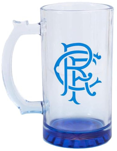 Rangers FC Glass Tankard (One Size) (Clear/Royal Blue)