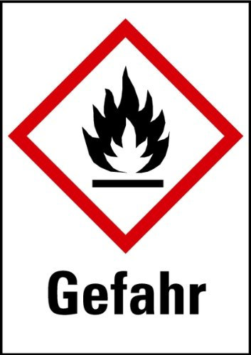 Aufkleber Entzündlich Gefahr GHS Etiketten Einzeln 210x148mm