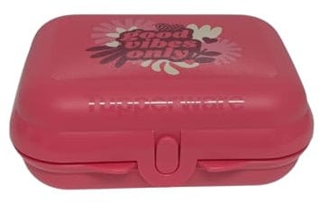 Tupperware Twin Pink Size 2 con motivo Kindi Kindergarten good vibes only
