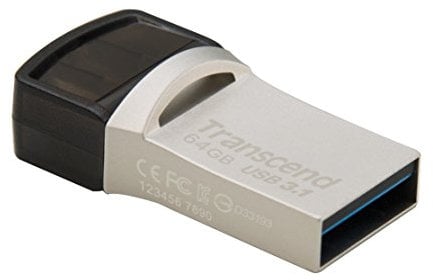 Transcend 64GB JetFlash 890 USB Type-C to USB 3.1 Gen 1 Dual Connector Up to 130MB/s OTG (On-The-Go) Flash Drive (USB Stick) for Android TS64GJF890S