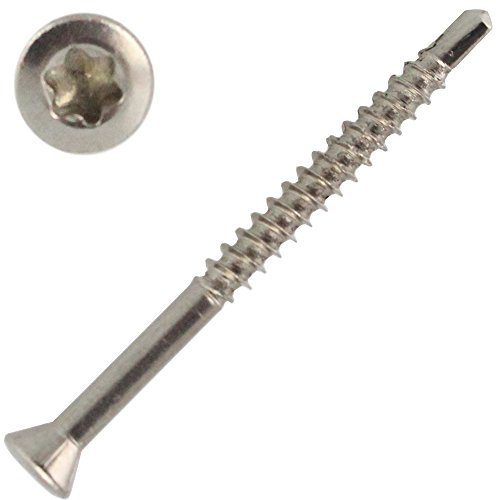 10 Stück Dielenschrauben 3,2 X 60/35 TORX TX-10 mit Linsenkopf, Edelstahl A2