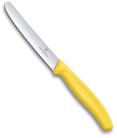 Victorinox Küchen-Tomatenmesser 1 Stück Swiss Classic Wellenschliff Cuchillo, Acero Inoxidable, Amarillo, M